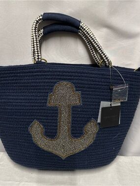 America and beyond Navy Anchor Beaded Tote Bag - Women